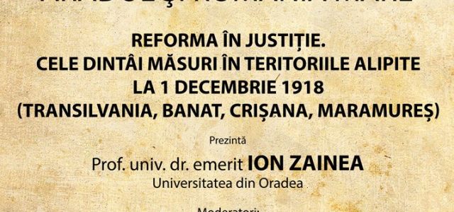 Conferințele „Aradul și România Mare“. Prof.univ.dr.emerit Ion Zainea – invitat la Arad