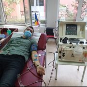Primul polițist arădean care a donat plasmă în cadrul campaniei M.A.I