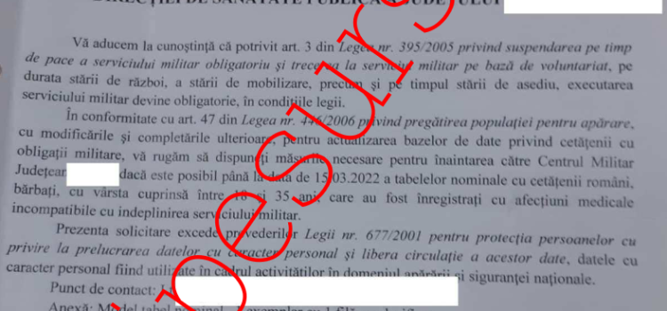 Ministerul Apărării face liste cu cei apți de serviciu militar