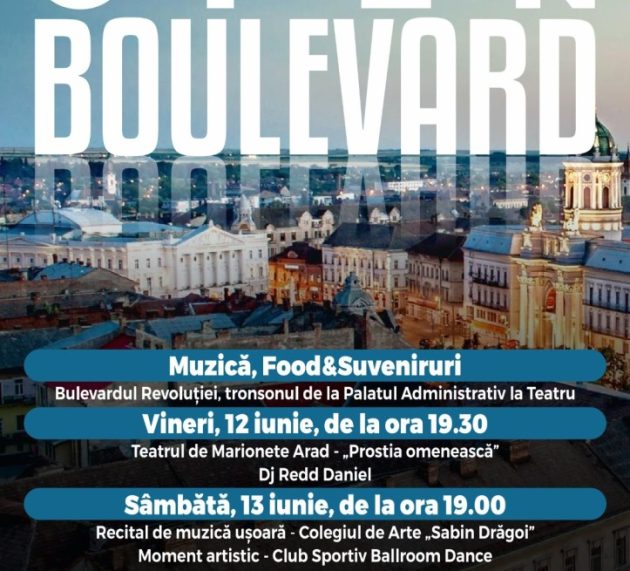 Open Boulevard, ediția 2026 – Muzică, food și alte atracții, în centrul Aradului