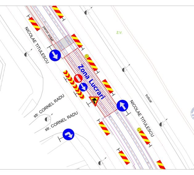 Restricții de circulație pe B-dul Nicolae Titulescu, în zona intersecției cu str. Dr. Cornel Radu
