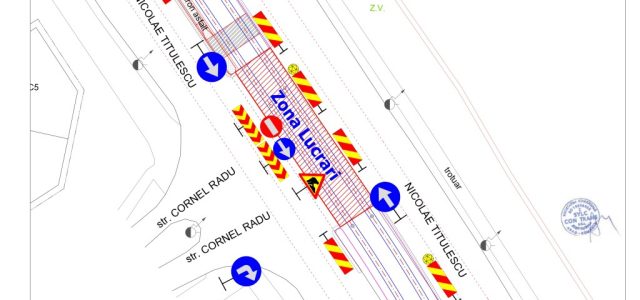 Restricții de circulație pe B-dul Nicolae Titulescu, în zona intersecției cu str. Dr. Cornel Radu